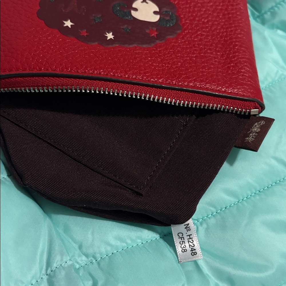 Coach Aries Red Leather Wristlet EUC HTF - Picture 5 of 13
